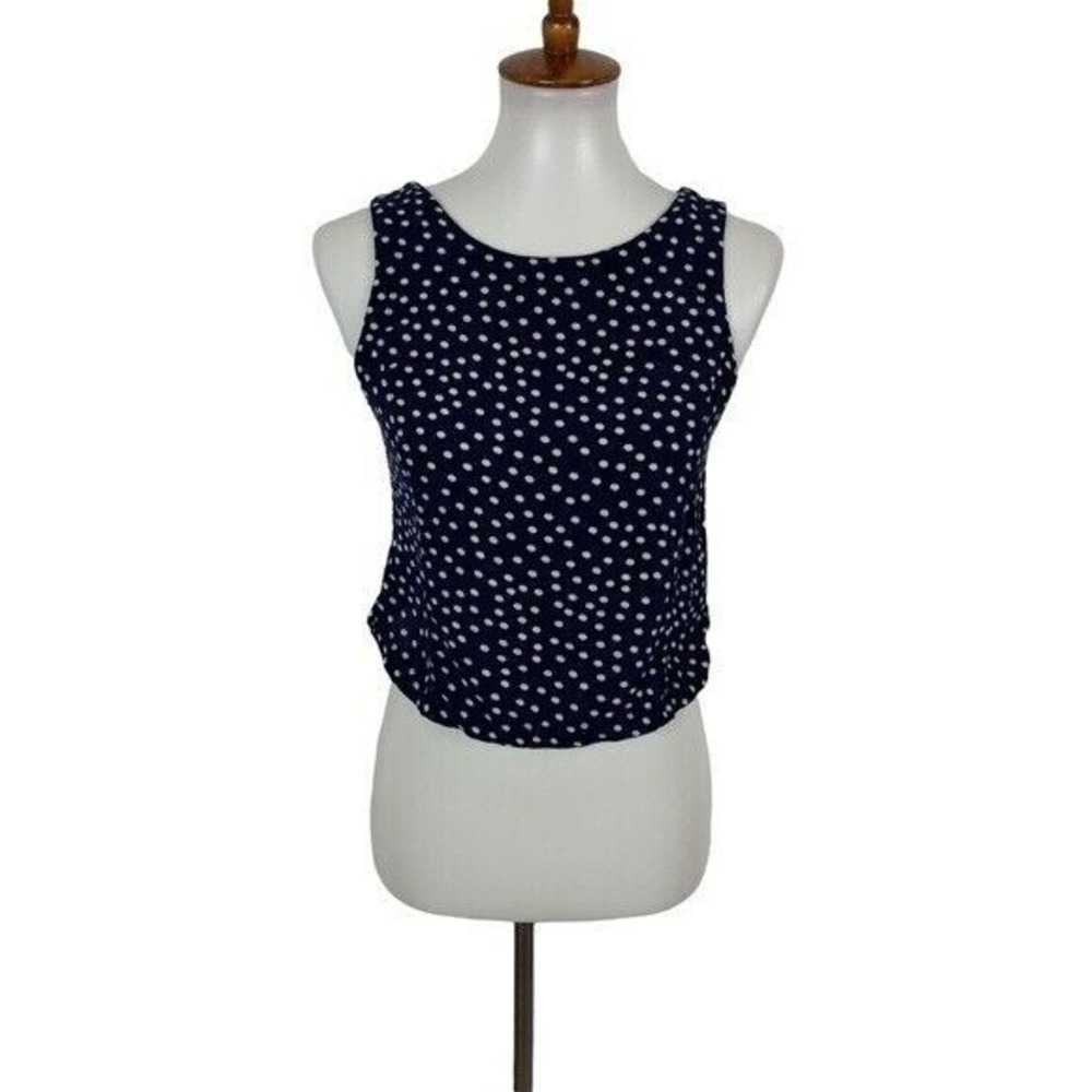 I Love H81 Crop Top Blue Small Y2K Retro Streetwear Tank